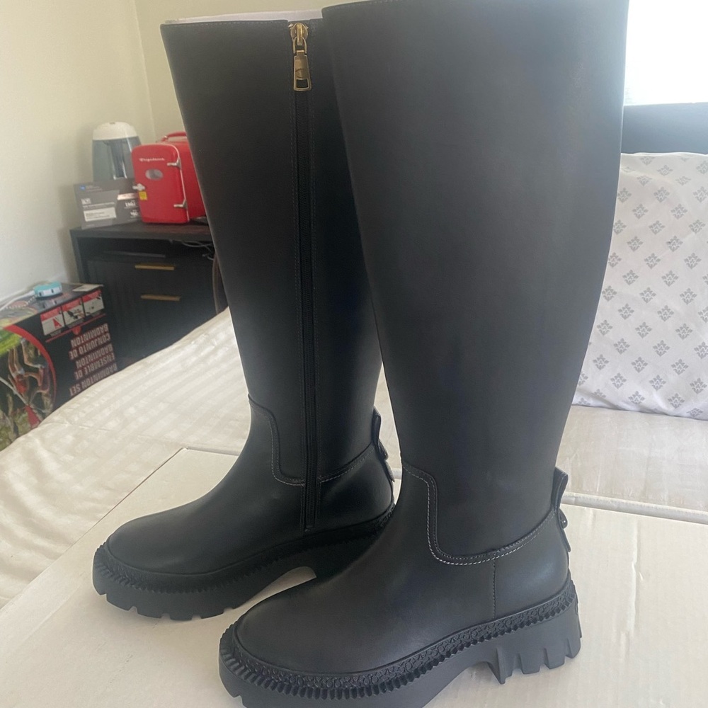 Coach C Logo Lug Sole Knee-High Boots – Size 6B / EU 36.5 – NWT - Picture 6 of 13